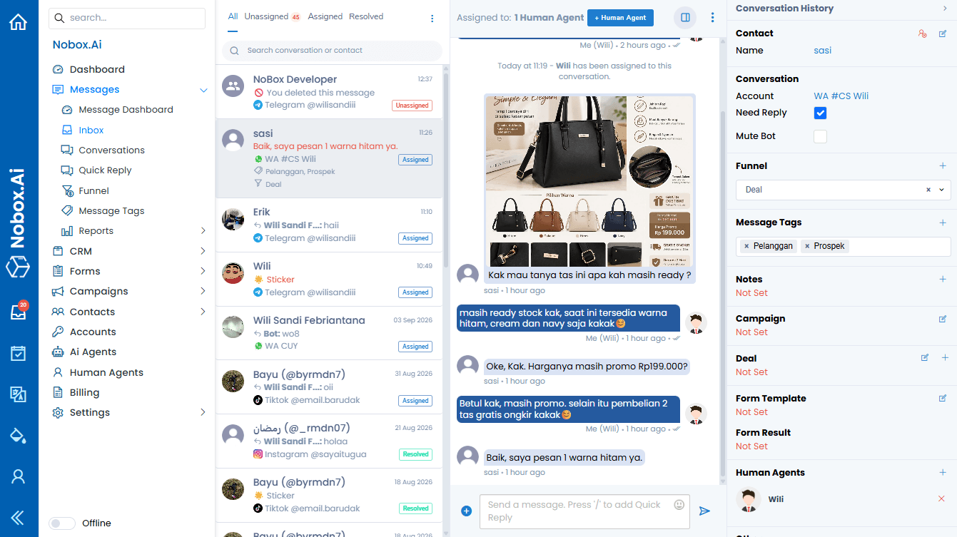 NoBox AI Omnichannel Dashboard